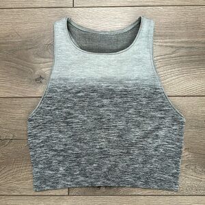 Lululemon Balance & Resist Seamless‎ Crop Tank Grey Ombré Size 4